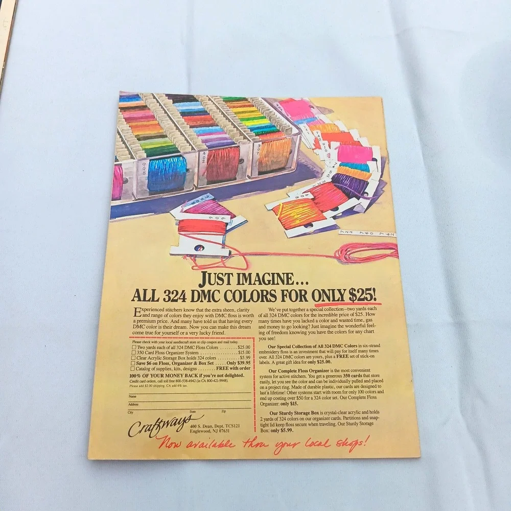 VTG‎ Cross Stitch Country Crafts Magazine 1987 Dolls Easter Christmas Patterns